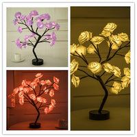 Thumbnail for Rose Flower Lamp USB Battery Operated LED Table Lamp Bonsai Tree Night Lights Garland Bedroom Decoration Lights Home Decor