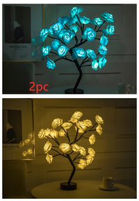 Thumbnail for Rose Flower Lamp USB Battery Operated LED Table Lamp Bonsai Tree Night Lights Garland Bedroom Decoration Lights Home Decor
