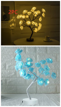 Thumbnail for Rose Flower Lamp USB Battery Operated LED Table Lamp Bonsai Tree Night Lights Garland Bedroom Decoration Lights Home Decor