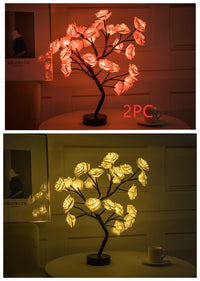 Thumbnail for Rose Flower Lamp USB Battery Operated LED Table Lamp Bonsai Tree Night Lights Garland Bedroom Decoration Lights Home Decor