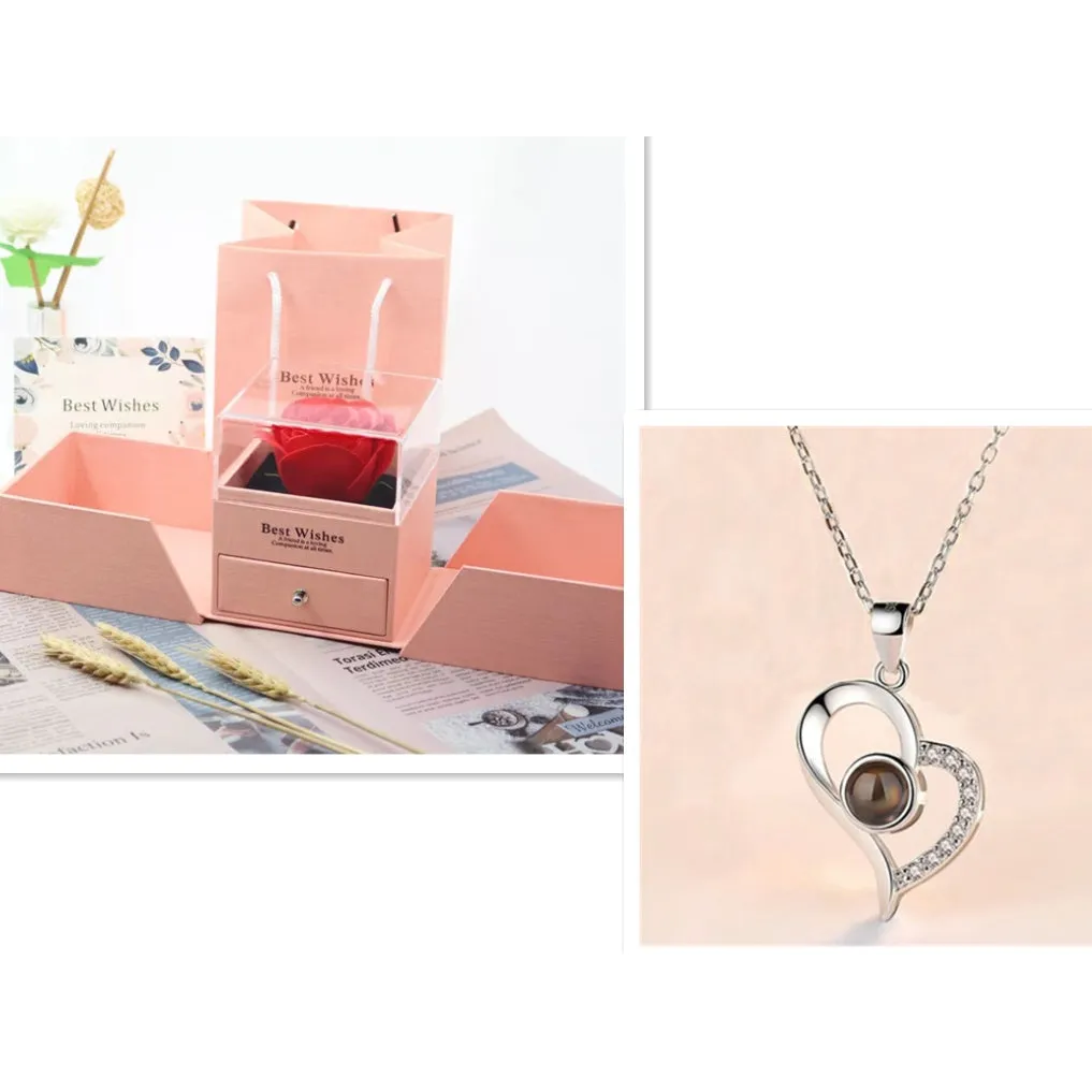 Hot Valentine’s Day Gifts Metal Rose Jewelry Gift Box