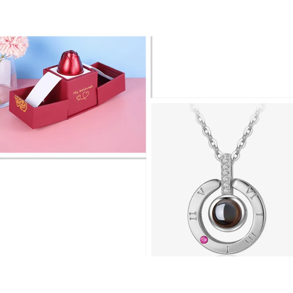 Hot Valentine’s Day Gifts Metal Rose Jewelry Gift Box