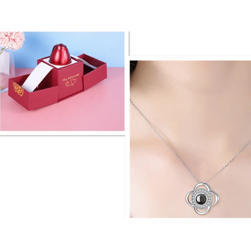 Hot Valentine’s Day Gifts Metal Rose Jewelry Gift Box