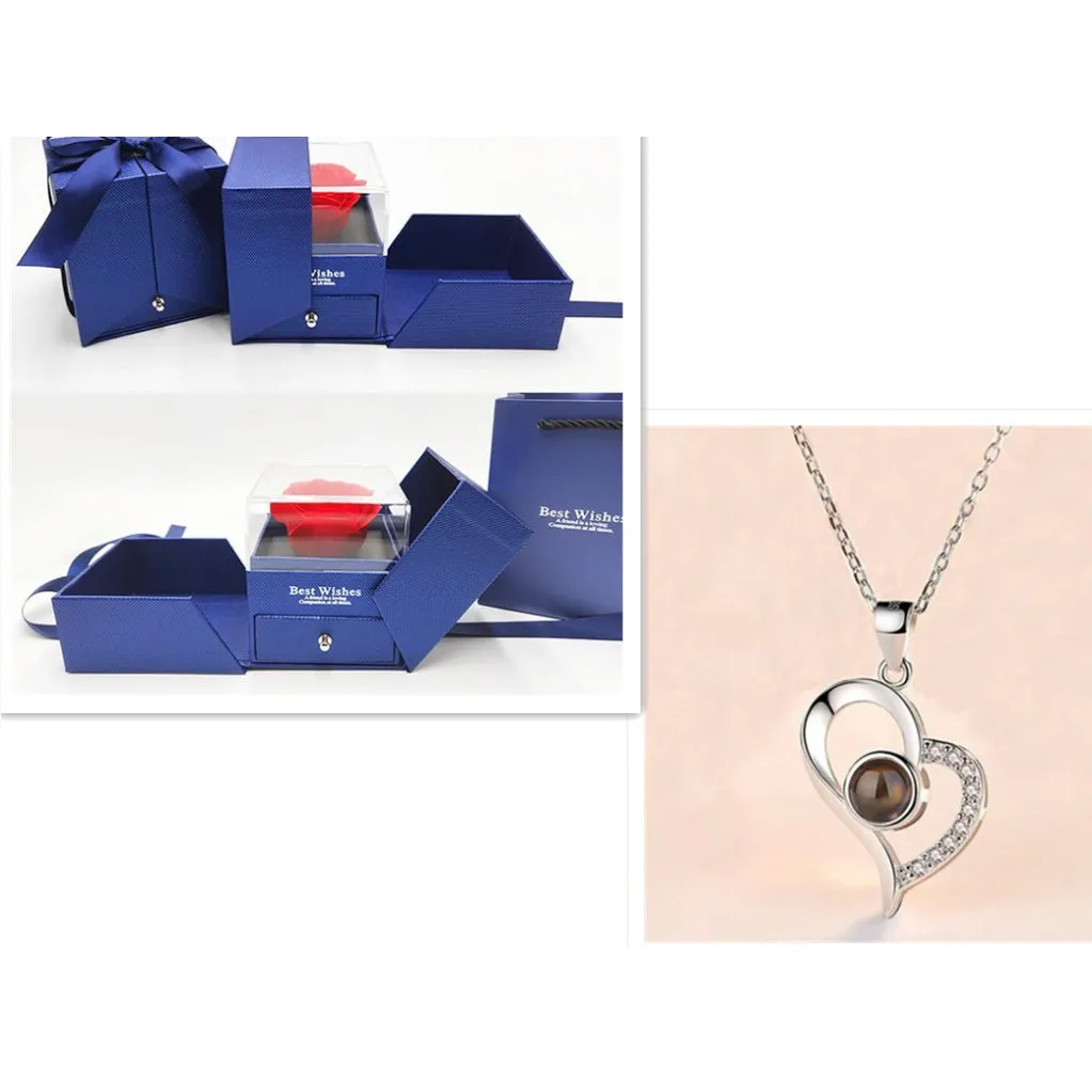 Hot Valentine’s Day Gifts Metal Rose Jewelry Gift Box
