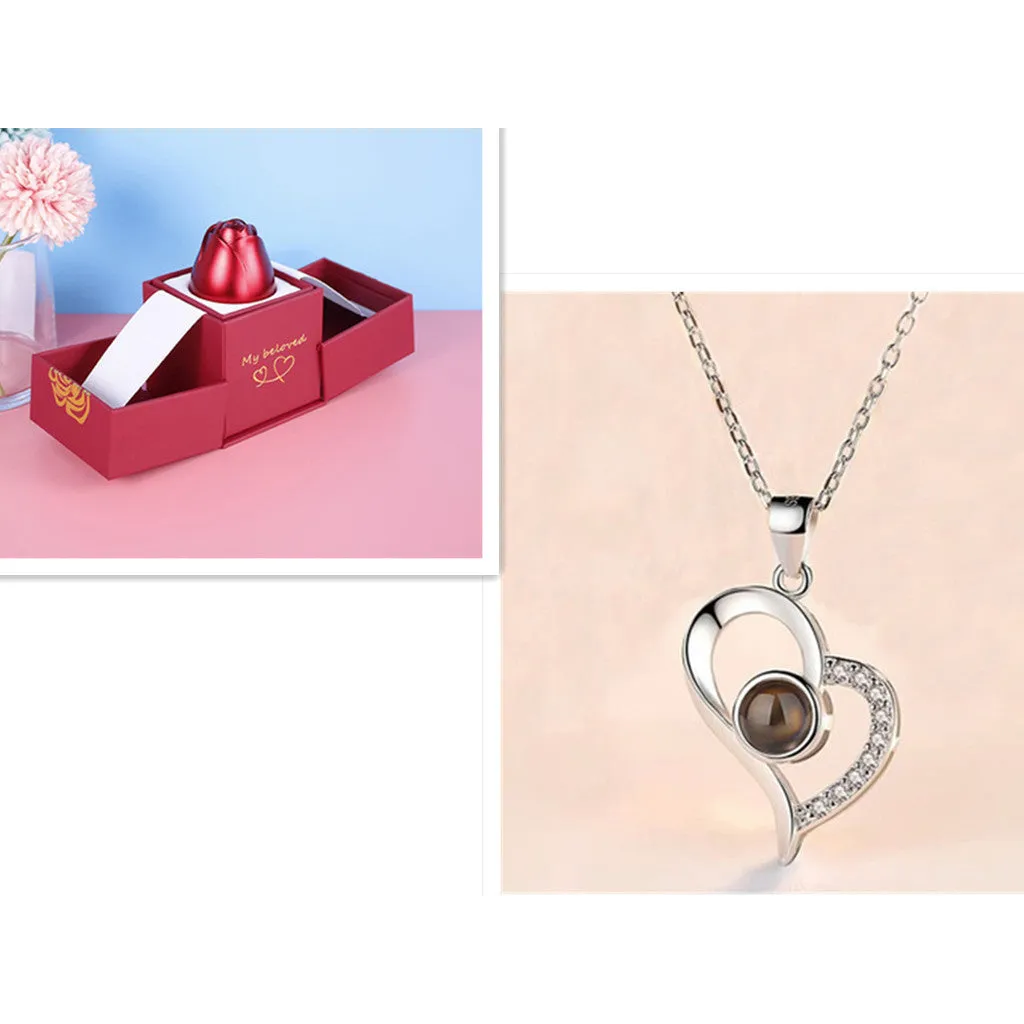 Hot Valentine’s Day Gifts Metal Rose Jewelry Gift Box