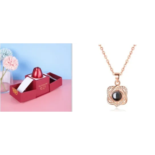 Hot Valentine’s Day Gifts Metal Rose Jewelry Gift Box