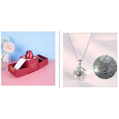 Hot Valentine’s Day Gifts Metal Rose Jewelry Gift Box