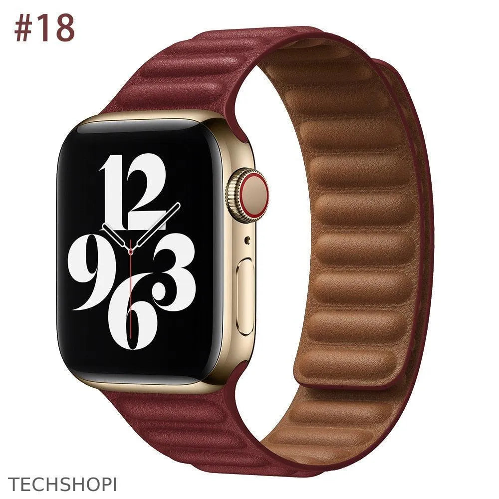 Luxury Leather Strap for Apple Watch - Magnetic Loop Bracelet -  by TechShopi - Apple-Watch, AppleWatch, AppleWatch-Band, autopostr_pinterest_64771, autopostr_pinterest_64835