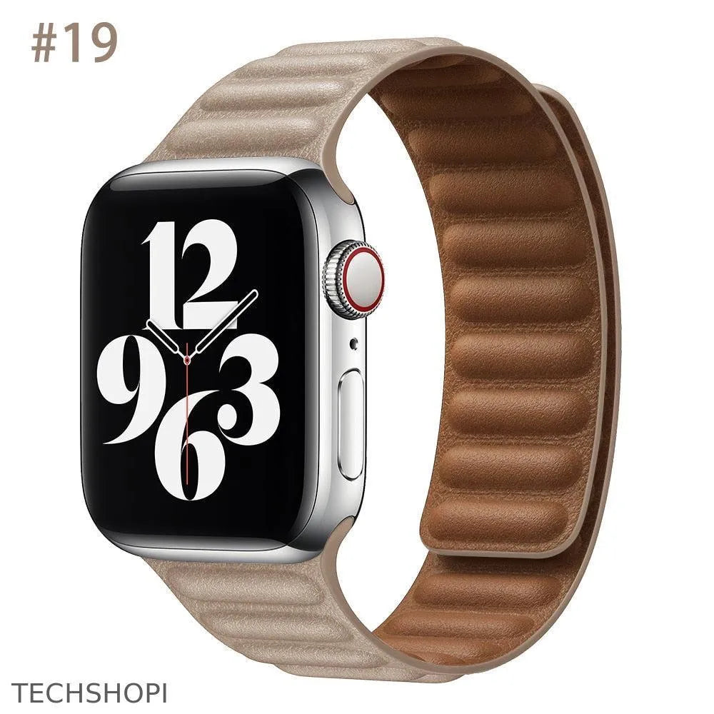 Luxury Leather Strap for Apple Watch - Magnetic Loop Bracelet -  by TechShopi - Apple-Watch, AppleWatch, AppleWatch-Band, autopostr_pinterest_64771, autopostr_pinterest_64835