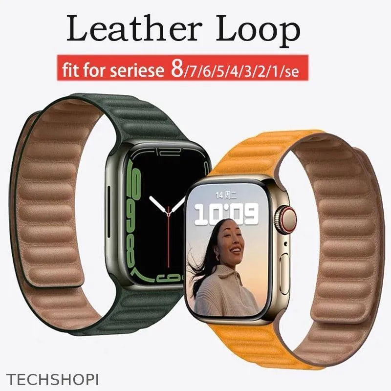 Luxury Leather Strap for Apple Watch - Magnetic Loop Bracelet -  by TechShopi - Apple-Watch, AppleWatch, AppleWatch-Band, autopostr_pinterest_64771, autopostr_pinterest_64835