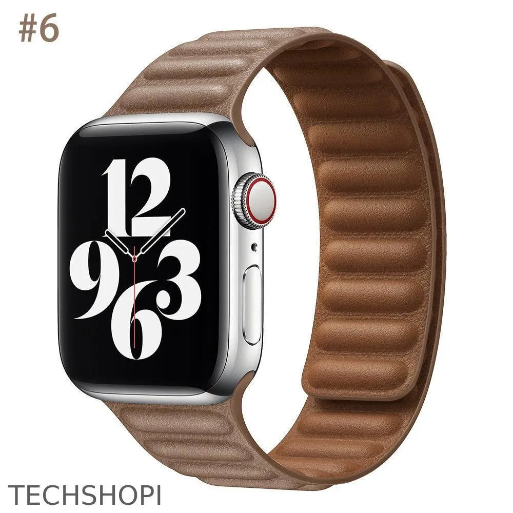 Luxury Leather Strap for Apple Watch - Magnetic Loop Bracelet -  by TechShopi - Apple-Watch, AppleWatch, AppleWatch-Band, autopostr_pinterest_64771, autopostr_pinterest_64835