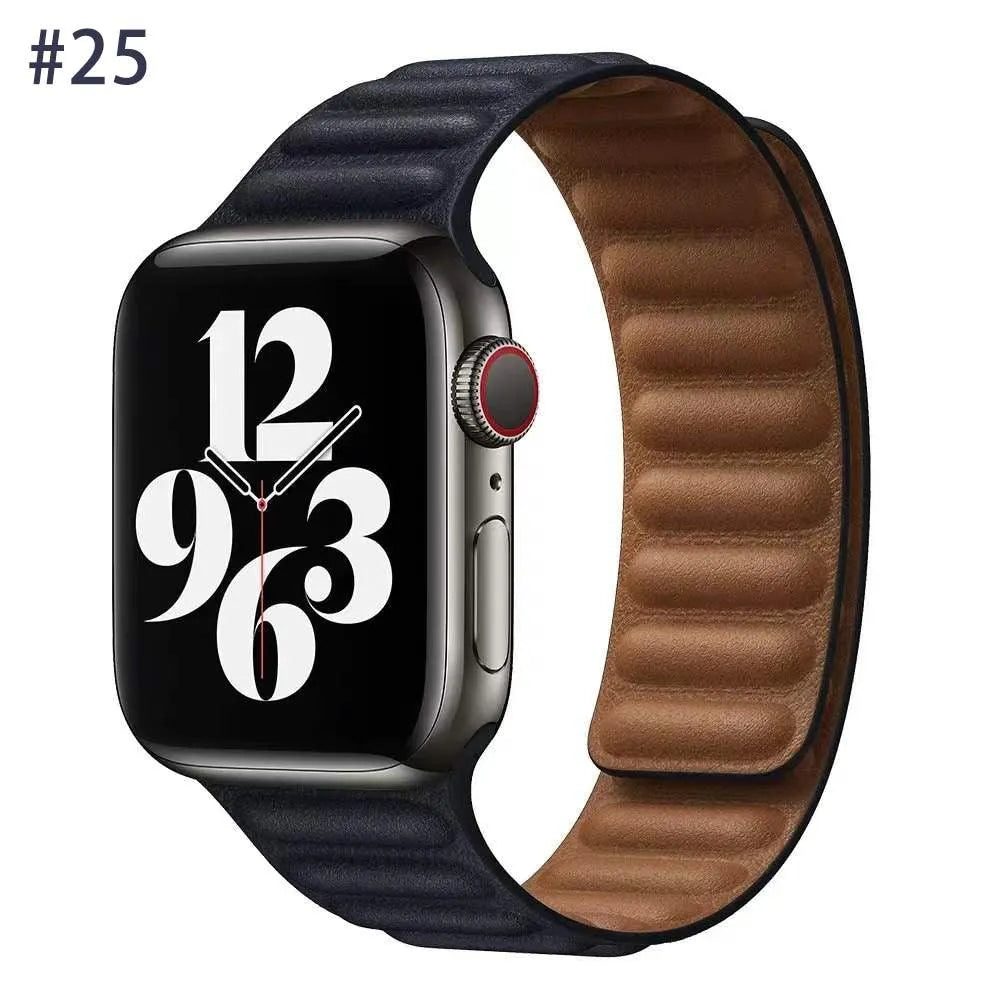 Luxury Leather Strap for Apple Watch - Magnetic Loop Bracelet - TechShopi