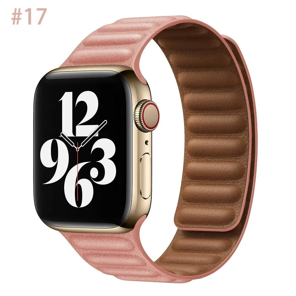 Luxury Leather Strap for Apple Watch - Magnetic Loop Bracelet - TechShopi