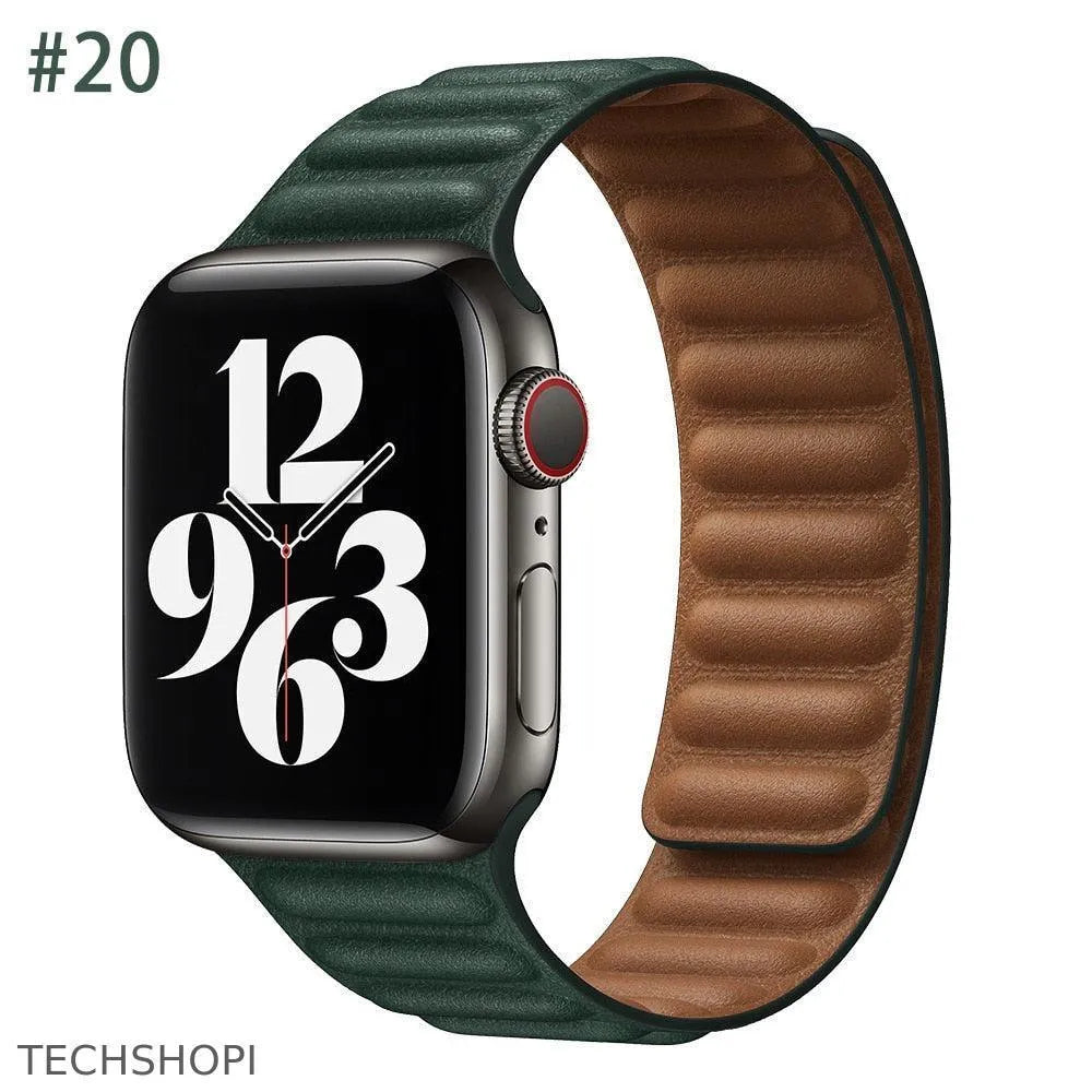 Luxury Leather Strap for Apple Watch - Magnetic Loop Bracelet -  by TechShopi - Apple-Watch, AppleWatch, AppleWatch-Band, autopostr_pinterest_64771, autopostr_pinterest_64835