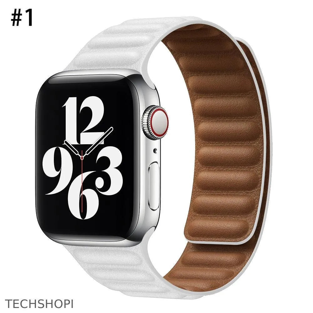 Luxury Leather Strap for Apple Watch - Magnetic Loop Bracelet -  by TechShopi - Apple-Watch, AppleWatch, AppleWatch-Band, autopostr_pinterest_64771, autopostr_pinterest_64835