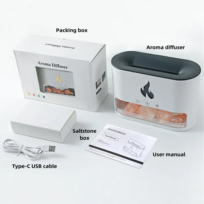 New Flame Humidifier Aromatherapy Machine Crystal Salt