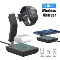 Thumbnail for Ninja 15W 3 in 1 Fast Wireless Charging Station for Mobile Phones - TechShopi