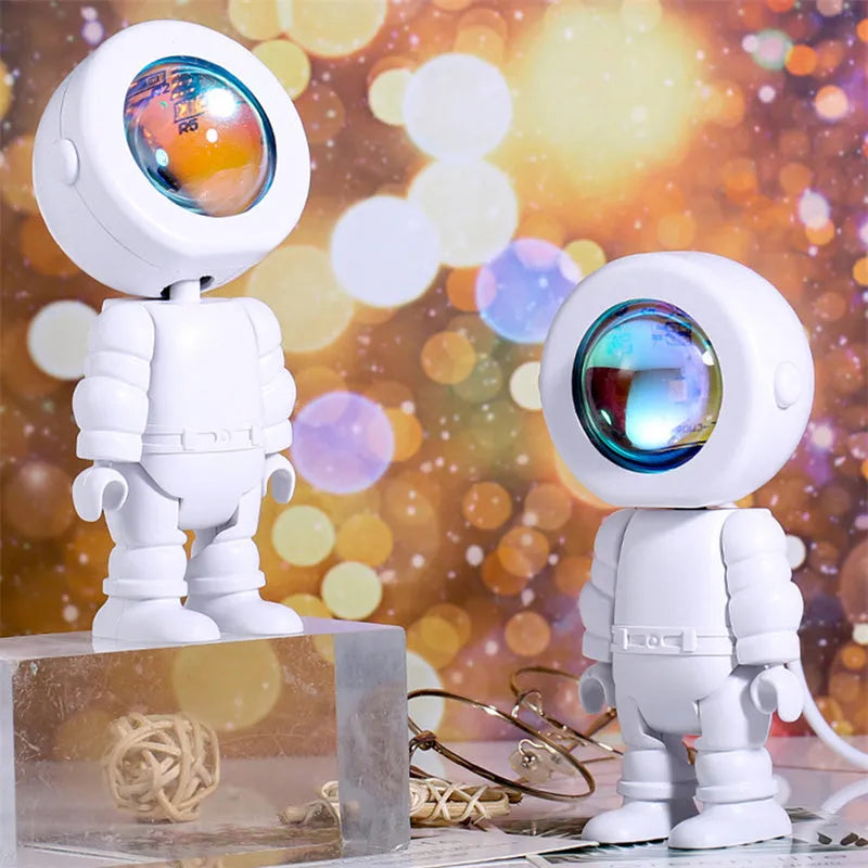 Rechargeable Astronaut Robot Rainbow Projection Sun Lamp