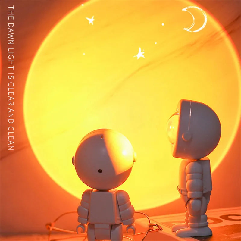 Rechargeable Astronaut Robot Rainbow Projection Sun Lamp