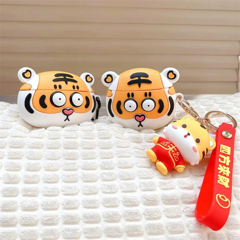 Tiger Wireless Earphone Cartoon Protective Case - TechShopi