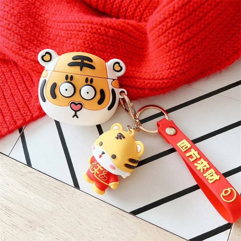 Tiger Wireless Earphone Cartoon Protective Case - TechShopi