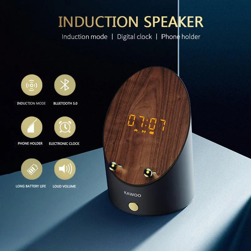 Wooden Speaker Smart Induction Speaker Phone Holder - TechShopi