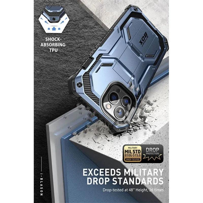 iPhone 14 Pro Max Case 6.7" - Armourbox Dual Layer Holster Bumper with Built-in Screen Protector - TechShopi
