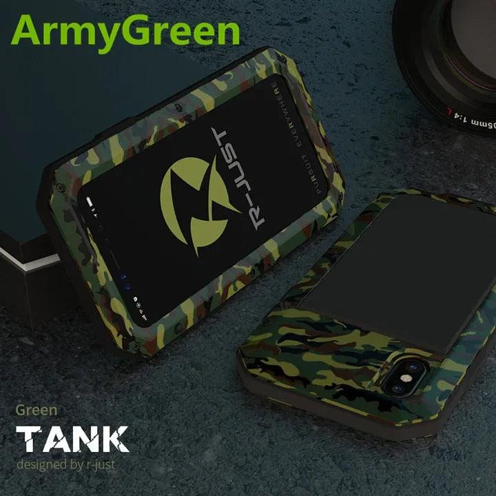 TANK Rugged Armour Aluminum Military Case for iPhone 14, 13, 11, 12 Pro, XS MAX - TechShopi