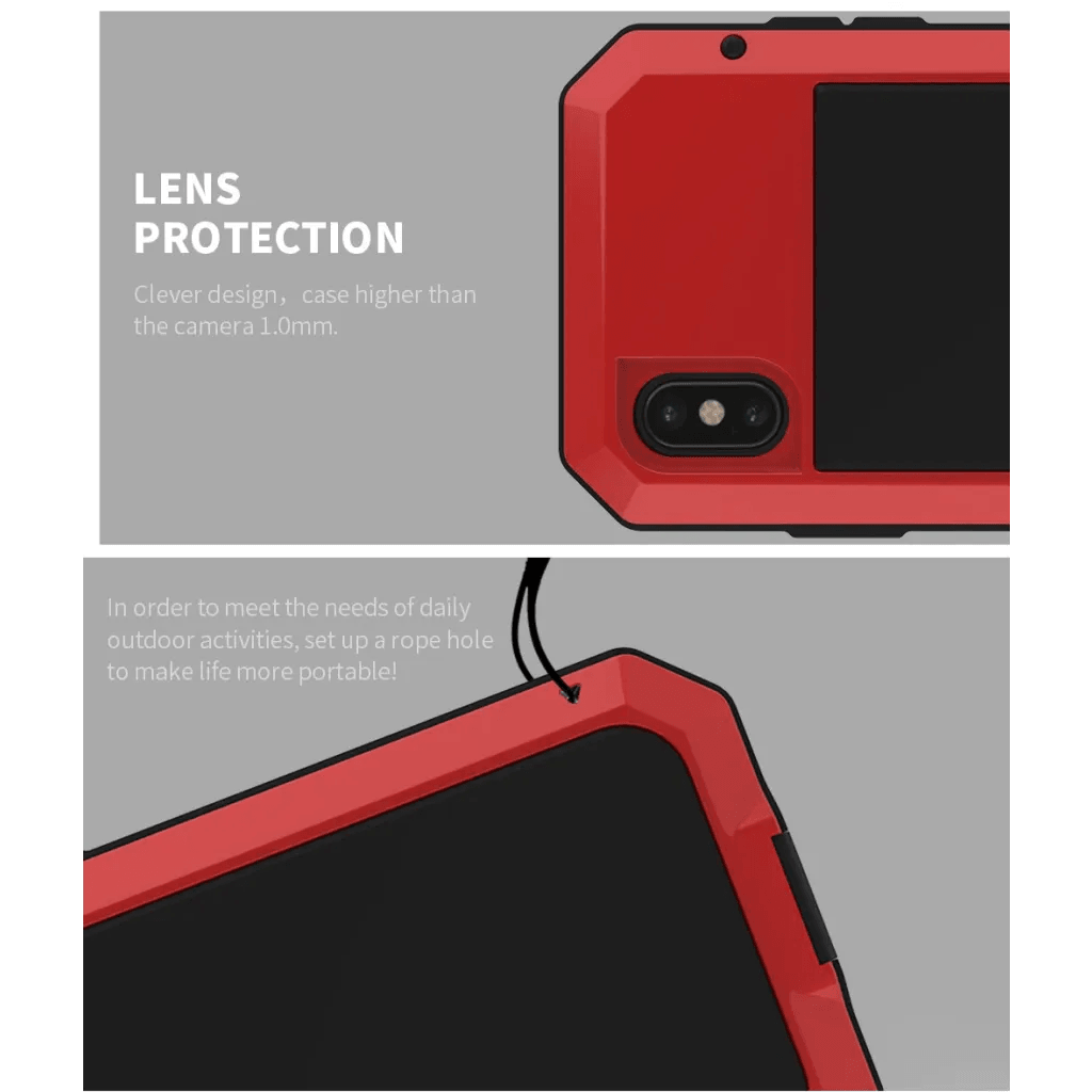 TANK Rugged Armour Aluminum Military Case for iPhone 14, 13, 11, 12 Pro, XS MAX - TechShopi