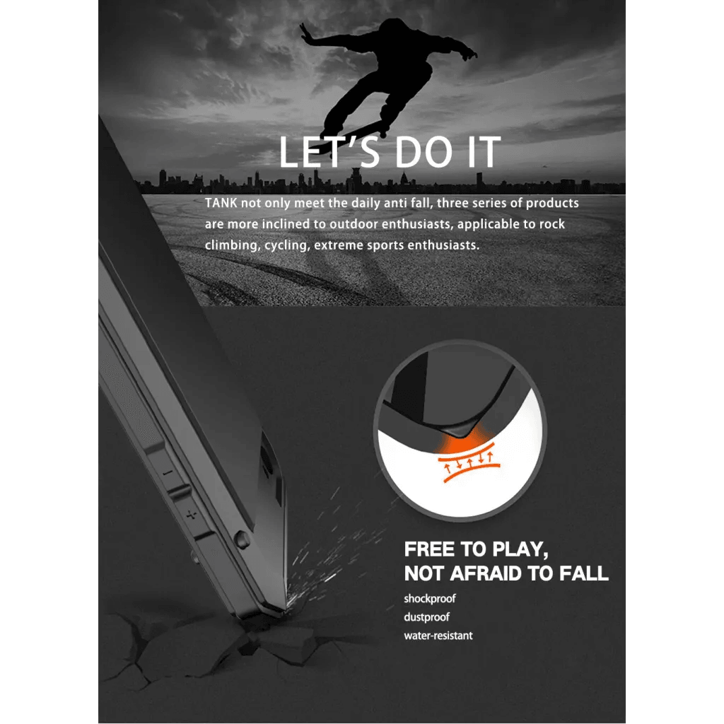 TANK Rugged Armour Aluminum Military Case for iPhone 14, 13, 11, 12 Pro, XS MAX - TechShopi