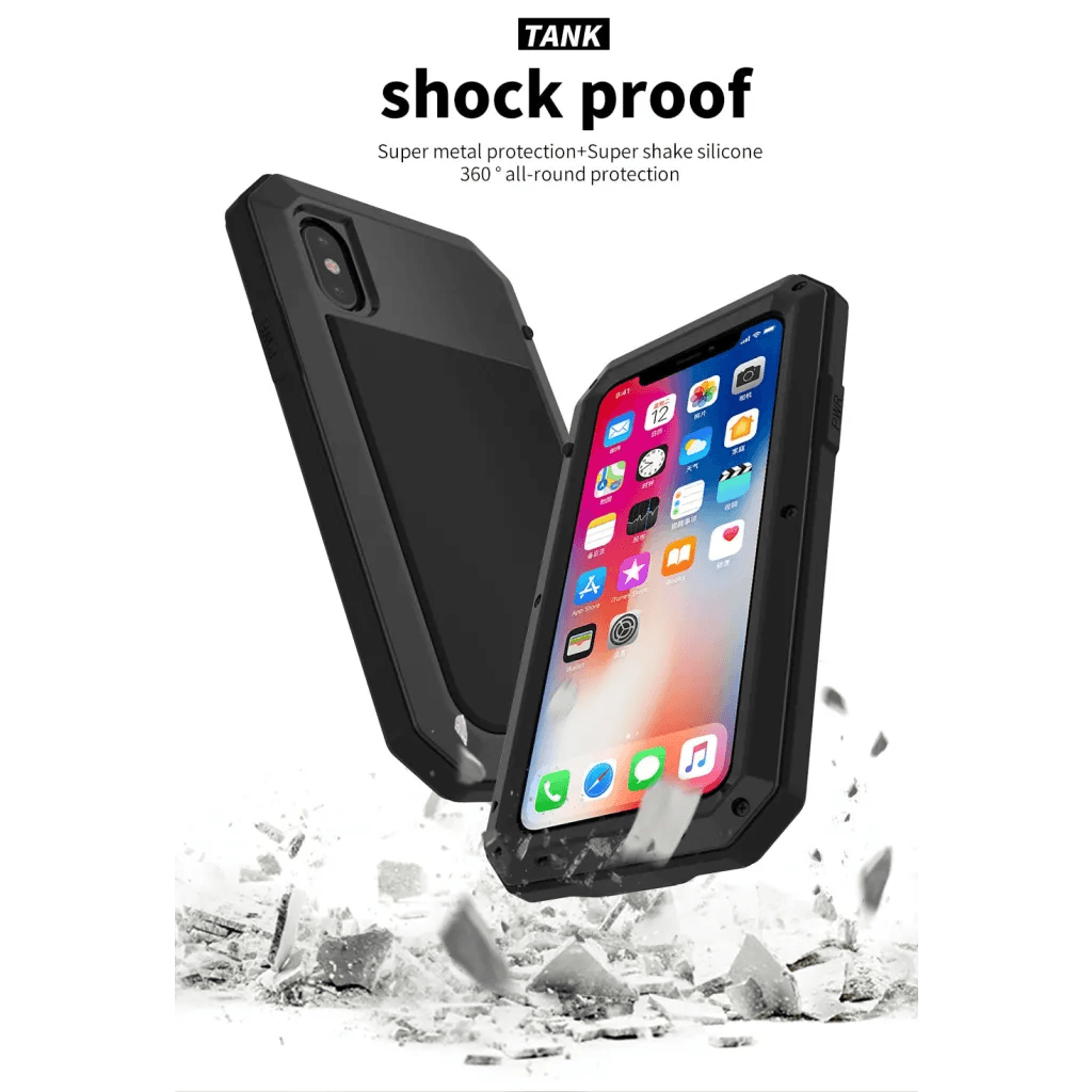 TANK Rugged Armour Aluminum Military Case for iPhone 14, 13, 11, 12 Pro, XS MAX - TechShopi