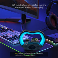 6-in-1 Smart LED Lamp with Bluetooth Speaker, Wireless Charger, Remote Control & Ambient Lighting