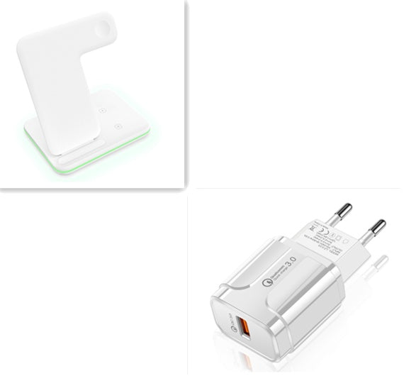 3-in-1 Wireless Charging Stand with Adjustable Bracket - Fast Qi Charger for iPhone, Apple Watch & AirPods