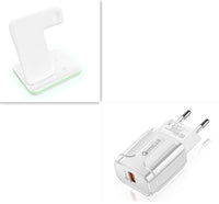 3-in-1 Wireless Charging Stand with Adjustable Bracket - Fast Qi Charger for iPhone, Apple Watch & AirPods
