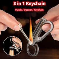 Thumbnail for Creative Metal Keychain Lighter Wild Fire Ten Thousand Times Use Kerosene Lighters Gifts For Men