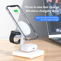 4-in-1 Magnetic Wireless Charging Stand for iPhone, Apple Watch & AirPods – Fast MagSafe-Compatible Charger Dock