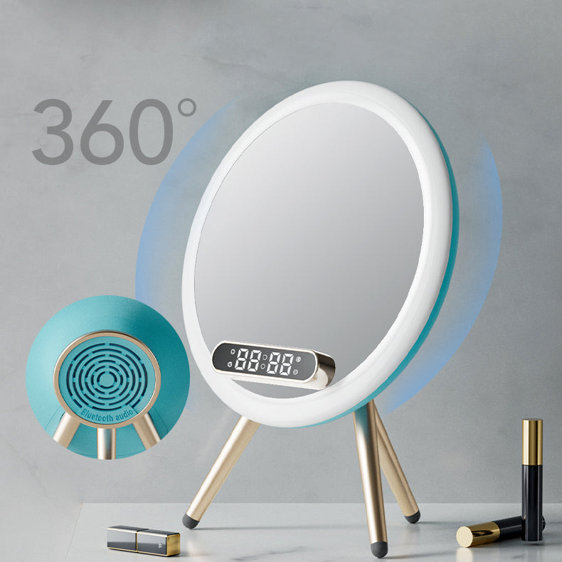 LED Mirror Alarm Clock with Wireless Charger - Multi-Function Digital Display with Temperature, USB Charging & Time