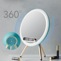 LED Mirror Alarm Clock with Wireless Charger - Multi-Function Digital Display with Temperature, USB Charging & Time