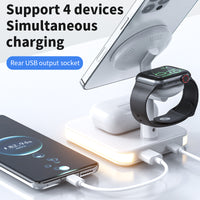 4-in-1 Magnetic Wireless Charging Stand for iPhone, Apple Watch & AirPods – Fast MagSafe-Compatible Charger Dock