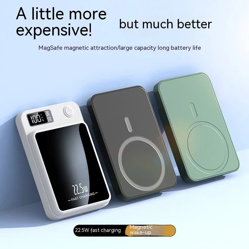 MagSafe Wireless Power Bank 10000mAh - Super Fast Charge Portable Battery | Magnetic Charger for iPhone with Multiple Capacity Options