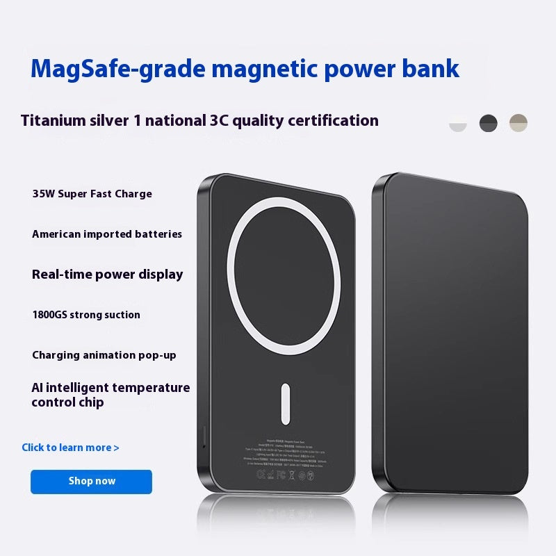 MagSafe Magnetic Wireless Power Bank 10000mAh - Ultra-Slim 8.5mm Design | Fast Charging Portable Battery for iPhone with Creative Style
