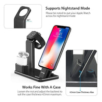 4-in-1 Charging Dock Station for iPhone, AirPods, Apple Watch & iPad - Premium Aluminum Organizer Holder