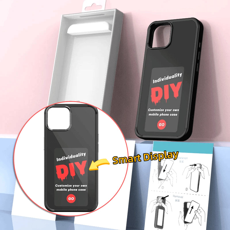 E-ink Screen Phone Case - Customizable Display Cover with NFC Technology | Battery-Free Personalized Design for iPhone