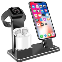 4-in-1 Charging Dock Station for iPhone, AirPods, Apple Watch & iPad - Premium Aluminum Organizer Holder