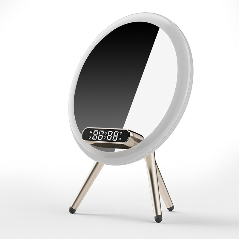 LED Mirror Alarm Clock with Wireless Charger - Multi-Function Digital Display with Temperature, USB Charging & Time