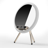 LED Mirror Alarm Clock with Wireless Charger - Multi-Function Digital Display with Temperature, USB Charging & Time