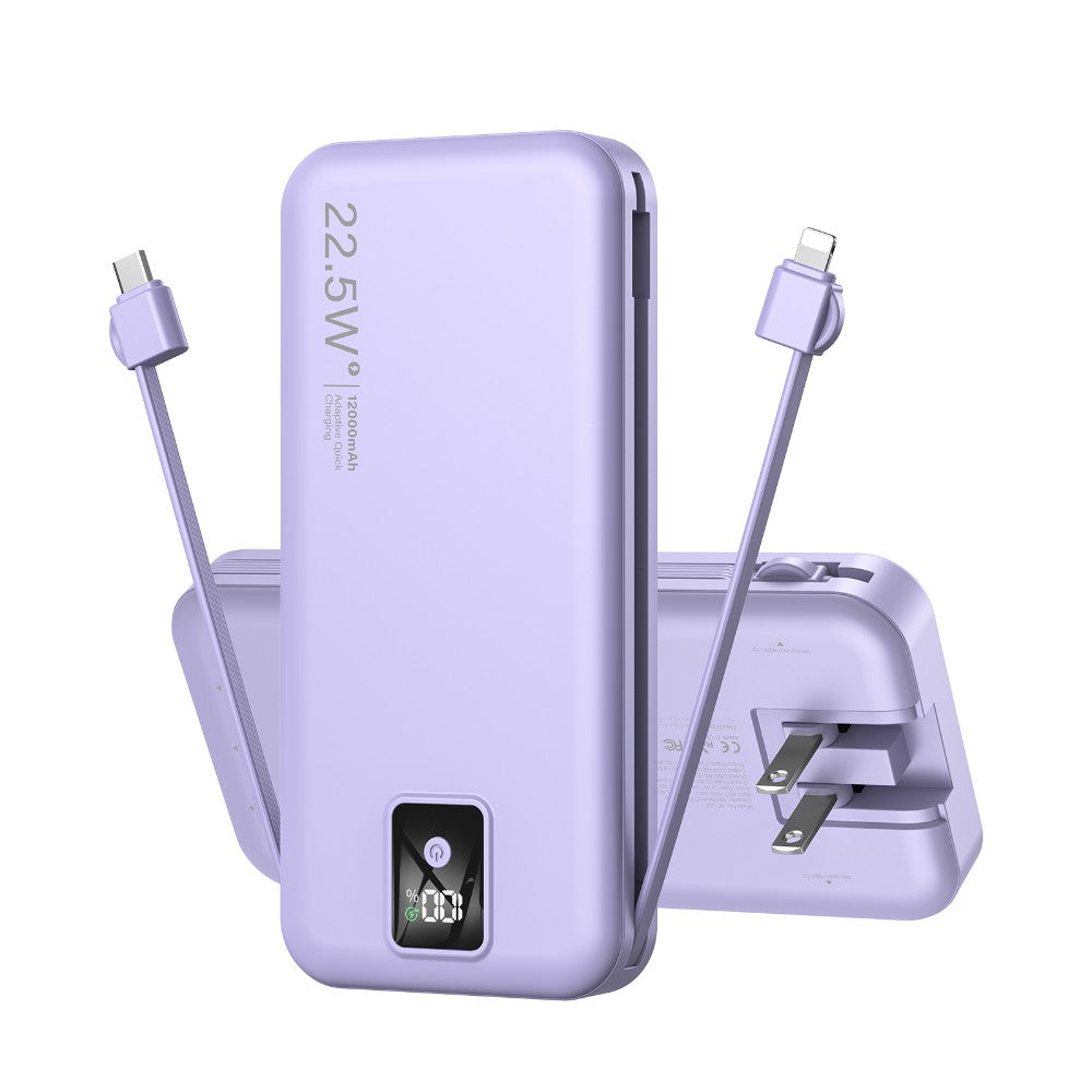 AC-02F Portable Power Bank - Compact Fast Charging Battery Pack | Universal USB Charger for iPhone & Android Devices