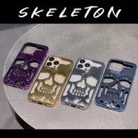 Thumbnail for 3D Hollow Skull Callous Phone Case for iPhone - Luxury Plating Acrylic Cove - TechShopi