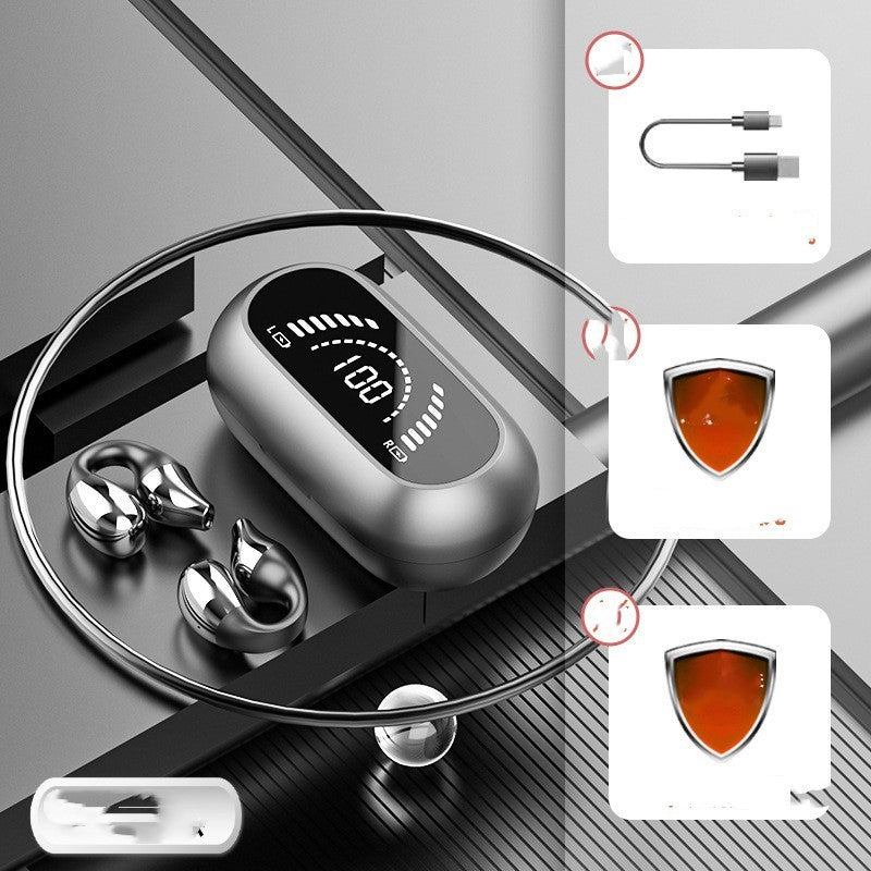 S03 Ear Clip Type Digital Display Wireless Bluetooth Headset ear clip design