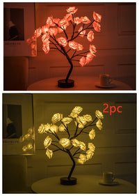 Thumbnail for Rose Flower Lamp USB Battery Operated LED Table Lamp Bonsai Tree Night Lights Garland Bedroom Decoration Lights Home Decor